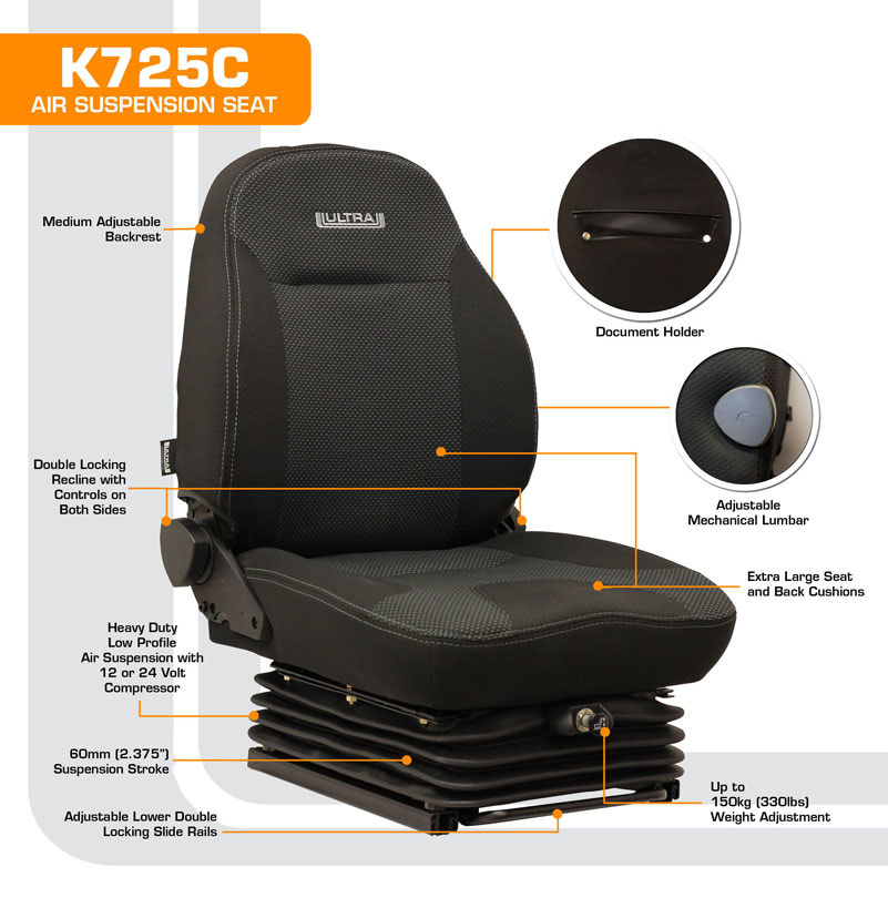 K725C Low Profile Air Suspension Seat