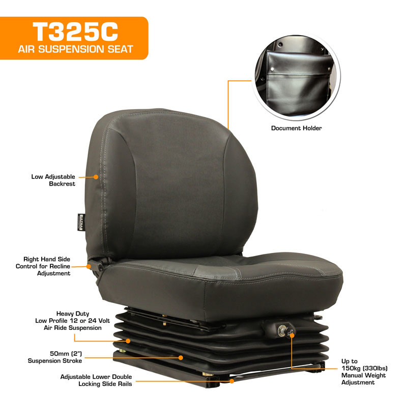 T325C Low Back Low Profile Air Suspension Seat