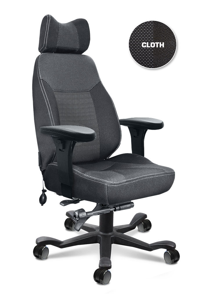 Supervisor Black/Grey Cloth Office Chair with Standard Wheels and T