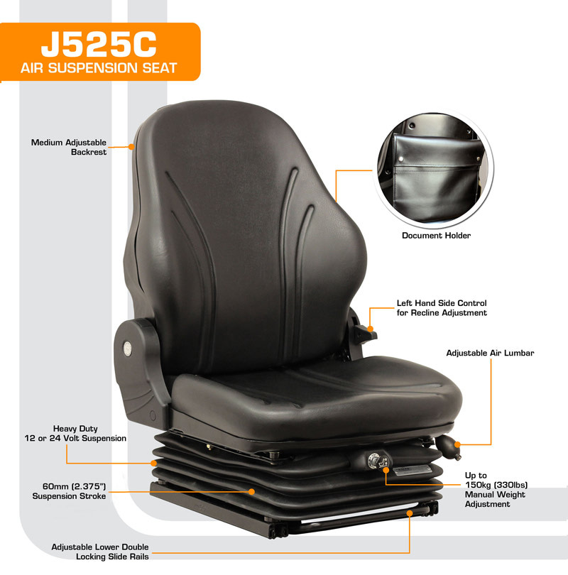 J525C Low Profile Air Suspension Seat