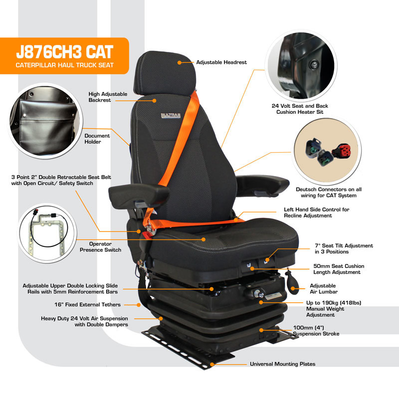 J876CH3 CAT Caterpillar Haul Truck Seat